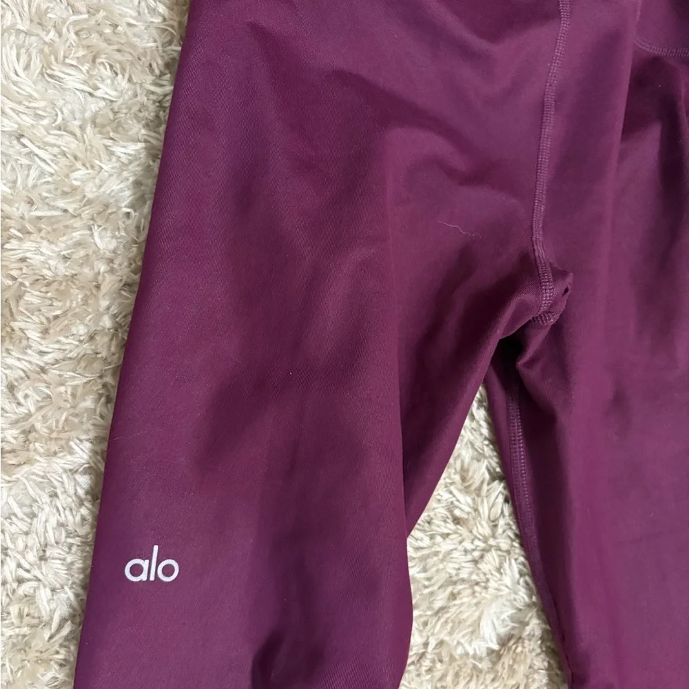 Alo Yoga Idol Leggings Purple Ruched Pocket Tight Size Small Long